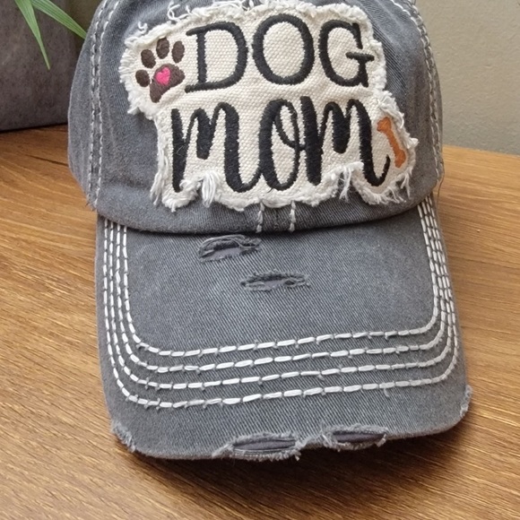 COPY - KBethos “Dog Mom” Distressed Embroidered Patch Baseball Cap - Picture 5 of 10